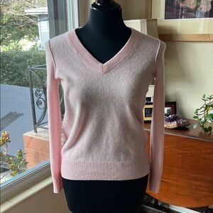 Aqua Pink cashmere long sleeve sweater, small